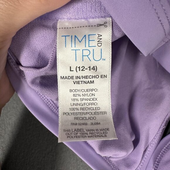Time and Tru Swim Top Womens Large Purple High Neck Mix Match Boning Support NWT - Picture 7 of 8